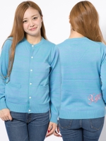 CREW NECK KNIT CARDIGAN/ブラック