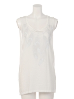 Crack Feather タンクトップ/オフホワイト