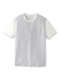 ◆ストライプ切替Tシャツ/ホワイト(301)