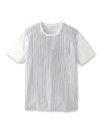 ◆ストライプ切替Tシャツ/ホワイト(301)