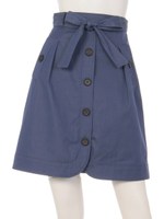 フロント釦ワークスカート/ライトブルー