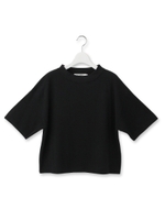 ミラノリブ5分袖プルオーバー/ブラック(019)