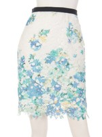 レースプリントタイトスカート/ロイヤルブルー