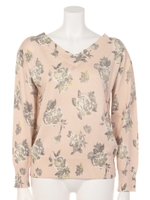 花柄ニット/ネイビー