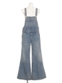 13.25ozセルビッチDENIM バギーオーバーオール/ブルー