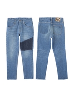 DENIM PATCH PANTS/ブラック