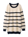 STRIPE KNITTED DRESS/NAVY