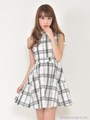 サッカーチェックワンピース/オフホワイト