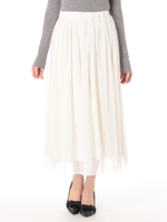 チュールロングスカート/オレンジ系