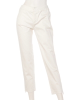 裾zipパンツ/ホワイト