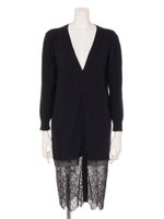 裾レースカーディガン/ライトグレー