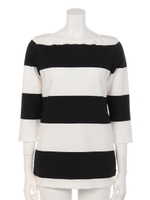 コンパクトHGポンチボーダーPO/オフ×ブラック