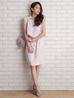 サマーゆるシャツワンピース≪自宅で洗える≫/モカ