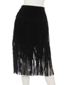スウェードフリンジタイトスカート/ブラック