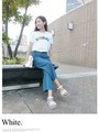 スマイルロゴプリントTシャツ/ホワイト