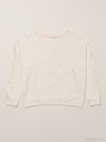 タッククロス配色トレーナー/ホワイト