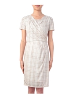 チェックカシュクールワンピース/ベージュ(152)