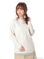 裾レイヤードカットチュニック/Oatmeal