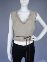 HEAVY LINEN SHORT TOPS/ベージュ