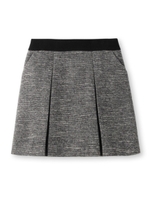 [L]ツイードボックスプリーツスカート/ブラック(419)