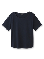 【VERY4月号掲載】[S]サテン切替半袖カットソー/ネイビー(093)