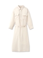 ベルト付きシャツワンピース/ホワイト(004)