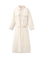 ベルト付きシャツワンピース/ホワイト(004)