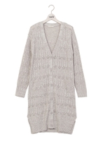 透かし編みロングカーデ/レッド