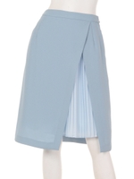 【BSC】 ラップ風プリーツスリットSK/ライトオレンジ