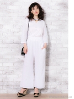 ストライプワイドパンツ/White