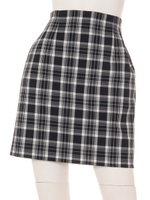 チェック柄タイトスカート/ネイビー
