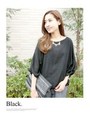 ヴィンテージ風 ドルマン プルオーバー/ブラック