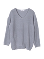 Vネックニット/グレー