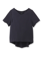 Vネック半袖ブラウス/ホワイト(001)