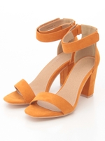 【CAMILLE BIS RANDA】チャンキーヒールアンクルベルトサンダル/GRAY