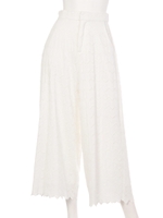 【FEMININE】スカラップレースガウチョPT/ホワイト