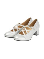 【an another angelus】ダブルクロスストラップパンプス/SILVER