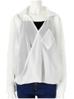 シアーブラウスインナーキャミソールセット/ブラック