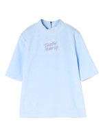 ハイネックベロアトップス/ブルー