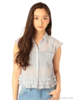 ヘムフリルブラウス/カーキ