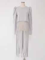 ロングフリンジプルオーバー/グレー