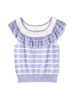 ボーダーフリルニット/ホワイト(031)