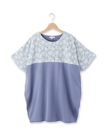 切り替えドルマンチュニックワンピース/ネイビー(093)