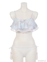 [shorekulani]パーム柄フリルビキニ/ピンク