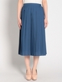 ・プリーツミディスカート/Blue