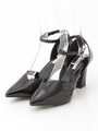 【SHOES】サイドカットパンプス/ブラック