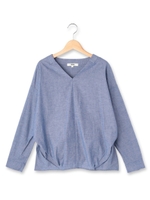 コクーンライクコットンシャツ/ライトブルー(091)