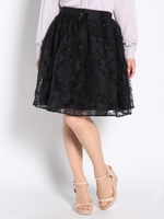 シアー花柄ギャザーSK/オフホワイト