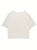 チュール切替トップス/OWHT