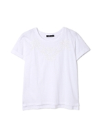 ハンド風刺繍Ｔシャツ/ホワイト(030)